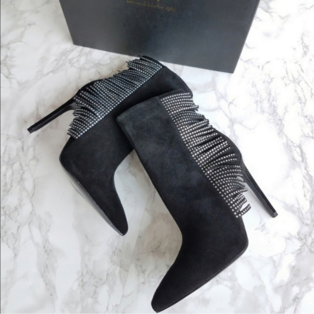 House of Harlow 1960 Black Suede Asher Bootie Size 7.5
